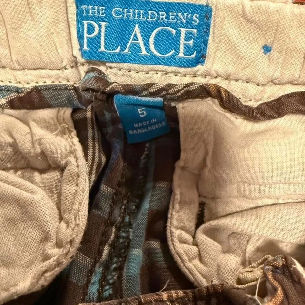 The Children's Place brown and blue plaid shorts Size 5